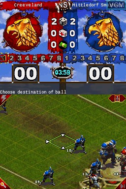In-game screen of the game Blood Bowl on Nintendo DS