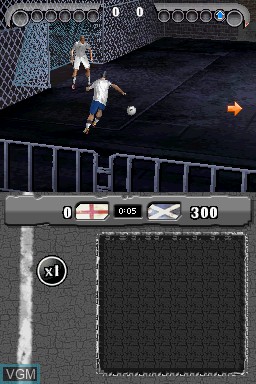 In-game screen of the game FIFA Street 2 on Nintendo DS