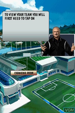 In-game screen of the game Football Academy on Nintendo DS