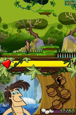 In-game screen of the game George of the Jungle and the Search for the Secret on Nintendo DS