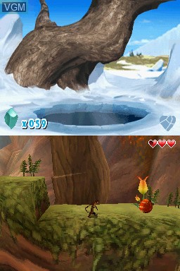 In-game screen of the game Ice Age - Dawn of the Dinosaurs on Nintendo DS