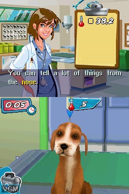 In-game screen of the game Imagine - Animal Doctor Care Center on Nintendo DS