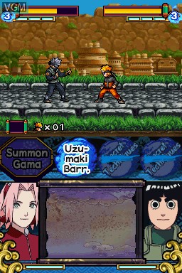 In-game screen of the game Naruto Shippuden - Ninja Council 3 - European Version on Nintendo DS