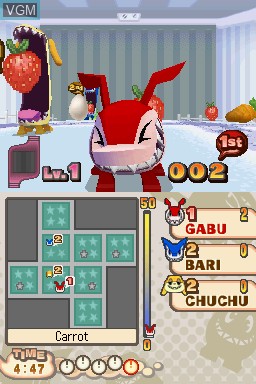 In-game screen of the game Prey the Stars - Gabu Gabu Planet on Nintendo DS