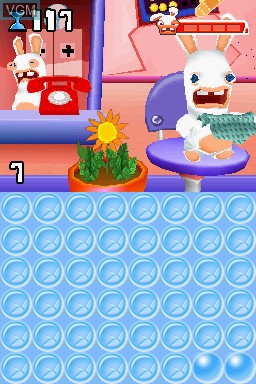 In-game screen of the game Rayman Raving Rabbids - TV Party on Nintendo DS