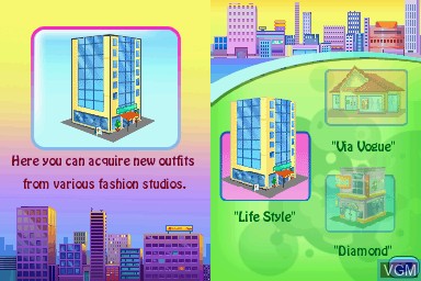 In-game screen of the game Real Stories - Passion 4 Fashion on Nintendo DS