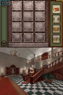 In-game screen of the game Sherlock Holmes - The Mystery of the Mummy on Nintendo DS