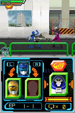 In-game screen of the game Tokumei Sentai Go-Busters on Nintendo DS