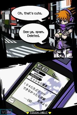 In-game screen of the game World Ends with You, The on Nintendo DS