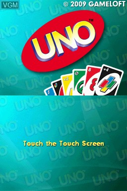 Title screen of the game Uno on Nintendo DSi