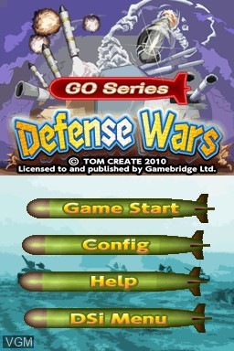 Title screen of the game GO Series - Defense Wars on Nintendo DSi