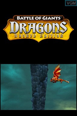 Title screen of the game Battle of Giants - Dragons - Bronze Edition on Nintendo DSi
