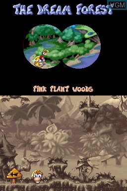 Menu screen of the game Rayman on Nintendo DSi