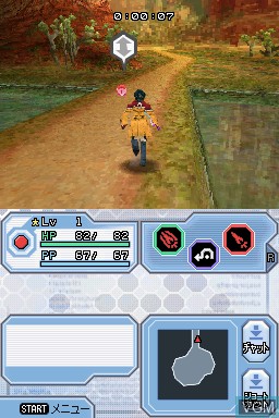 In-game screen of the game PHANTASY STAR 0 Mini on Nintendo DSi