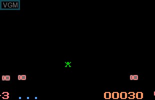 In-game screen of the game Frogger on Odyssey 2