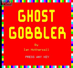 Title screen of the game Ghost Gobbler on Tangerine Computer Systems Oric