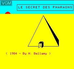 Title screen of the game Secret of Pharaons on Tangerine Computer Systems Oric
