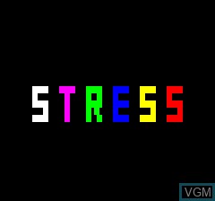 Title screen of the game Stress on Tangerine Computer Systems Oric