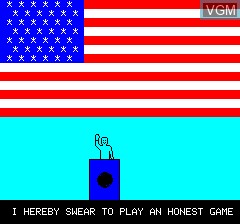 Menu screen of the game Great American Presidents on Tangerine Computer Systems Oric