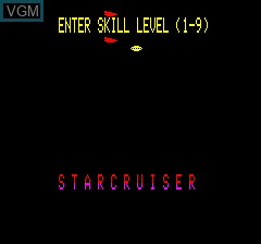 Menu screen of the game Starcruiser on Tangerine Computer Systems Oric