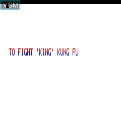 Menu screen of the game Way To King Kung Fu on Tangerine Computer Systems Oric