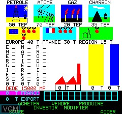 In-game screen of the game Affaire En Or, Une on Tangerine Computer Systems Oric