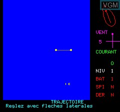 In-game screen of the game Challenge Voile on Tangerine Computer Systems Oric