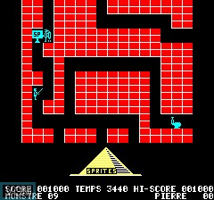 In-game screen of the game Diamant De Kheops, Le on Tangerine Computer Systems Oric