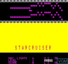In-game screen of the game Starcruiser on Tangerine Computer Systems Oric
