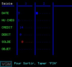 In-game screen of the game Gestion De on Tangerine Computer Systems Oric