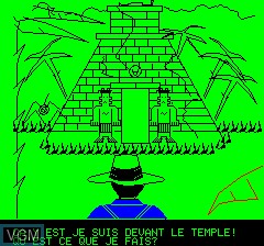 In-game screen of the game Secret of Kaipur on Tangerine Computer Systems Oric