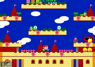 In-game screen of the game Rainbow Islands on NEC PC Engine CD