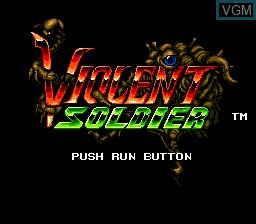 Title screen of the game Violent Soldier on NEC PC Engine