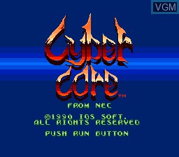 Title screen of the game Cyber-Core on NEC PC Engine