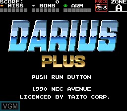 Title screen of the game Darius Plus on NEC PC Engine