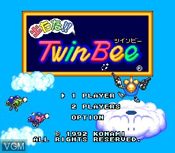 Title screen of the game Detana!! TwinBee on NEC PC Engine