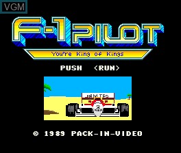 Title screen of the game F-1 Pilot on NEC PC Engine