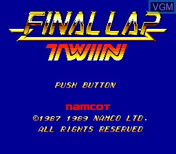 Title screen of the game Final Lap Twin on NEC PC Engine