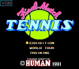 Title screen of the game Final Match Tennis on NEC PC Engine
