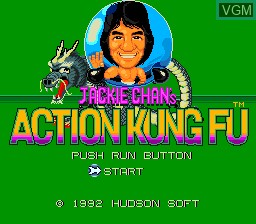 Title screen of the game Jackie Chan on NEC PC Engine