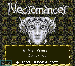 Title screen of the game Jaseiken Necromancer on NEC PC Engine