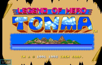 Title screen of the game Legend of Hero Tonma on NEC PC Engine