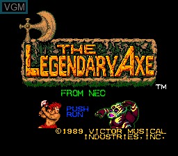 Title screen of the game Legendary Axe, The on NEC PC Engine