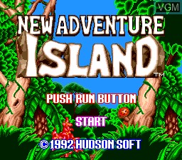 Title screen of the game New Adventure Island on NEC PC Engine