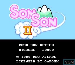 Title screen of the game SonSon II on NEC PC Engine