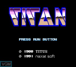 Title screen of the game Titan on NEC PC Engine