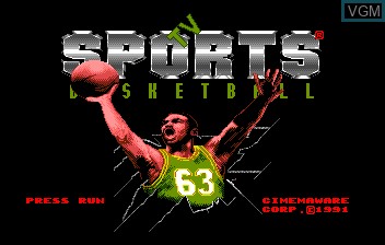 Title screen of the game TV Sports Basketball on NEC PC Engine
