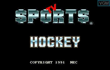 Title screen of the game TV Sports Hockey on NEC PC Engine
