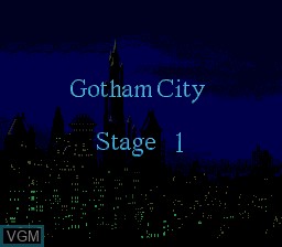 Menu screen of the game Batman on NEC PC Engine