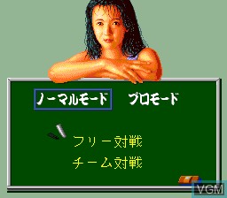 Menu screen of the game Kyukyoku Mahjong II on NEC PC Engine